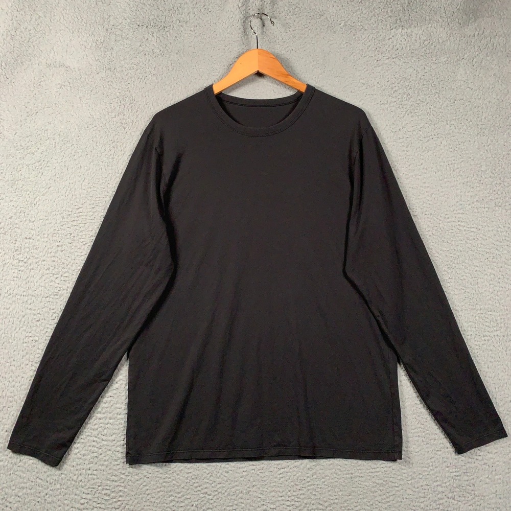 Lululemon 5 Year Basic Long Sleeve Shirt Men's Large L Faded Black Crew Active